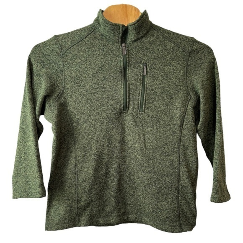 Woolrich Men’s‎ Green Knit Half Zip Sweater Pullover    Sz L